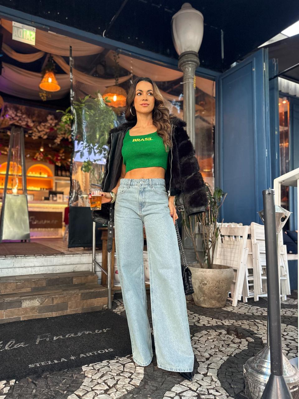 Cropped Tricot Verde Brasil