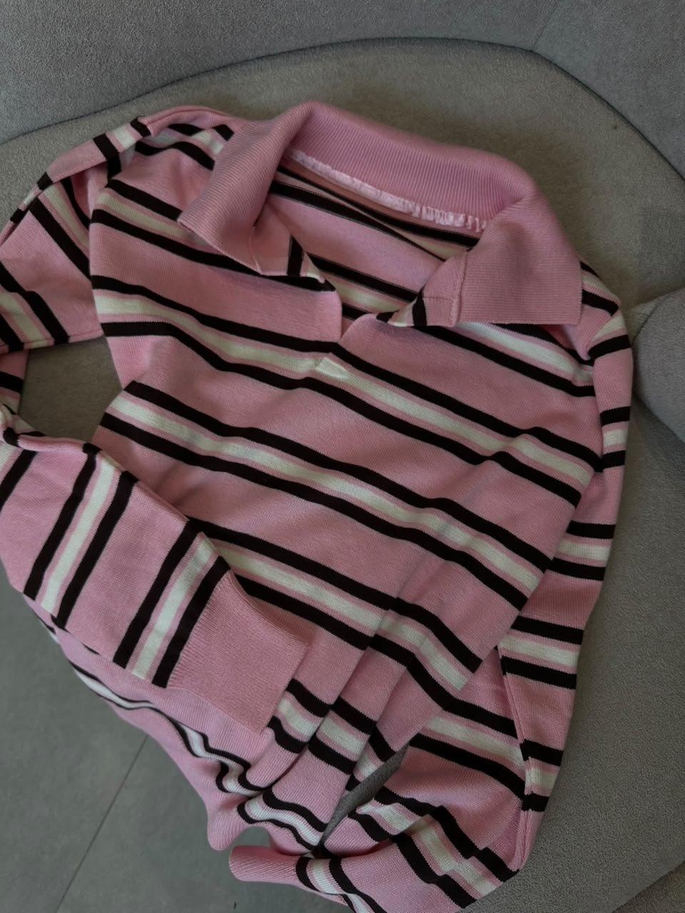 Tricot Listrado Rosa Vina