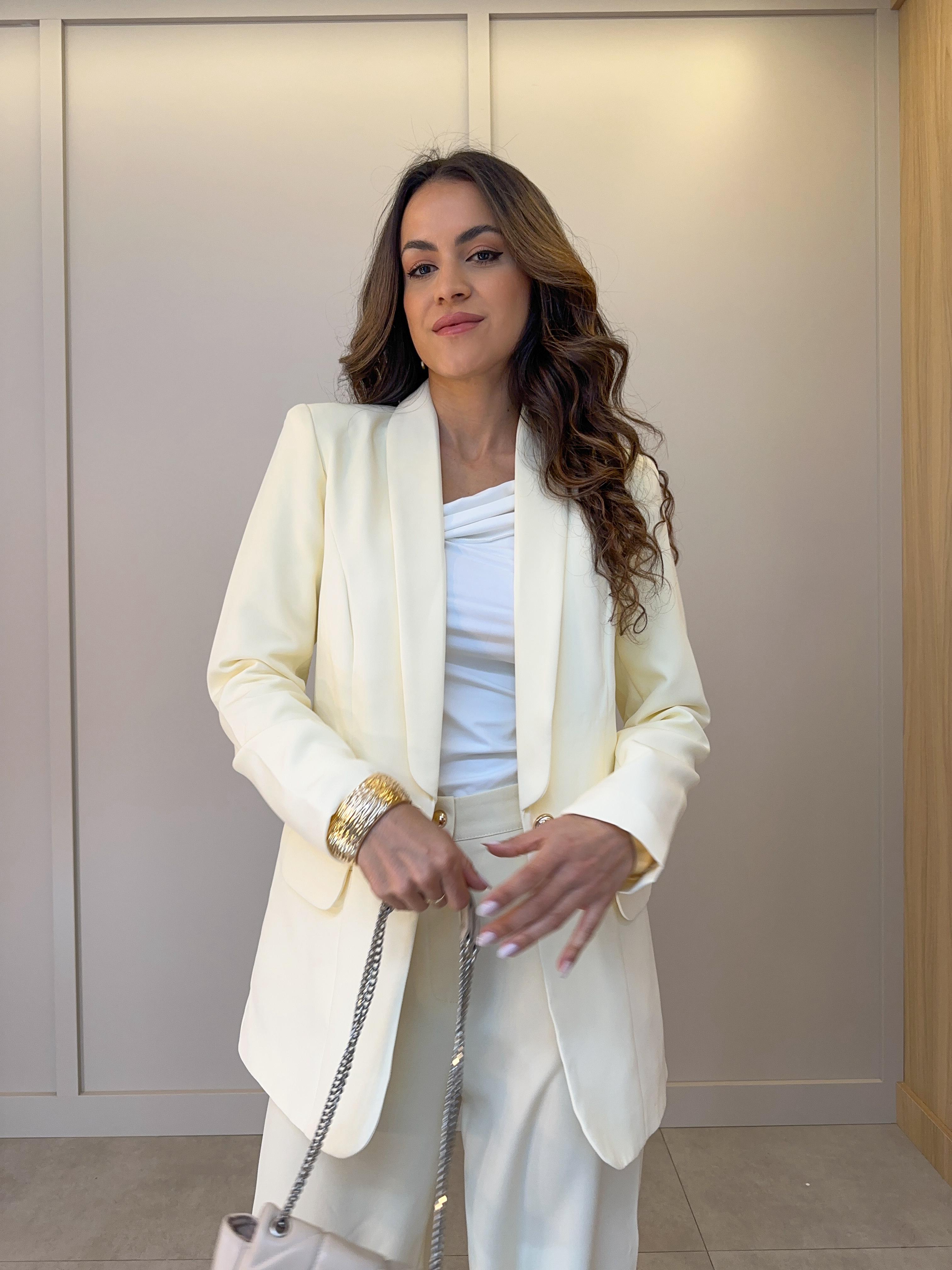 Blazer Alongado Amarelo Lia