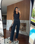 Calça Barrel Jeans Preta Lyra