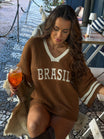Blusa Tricot Marrom Brasil