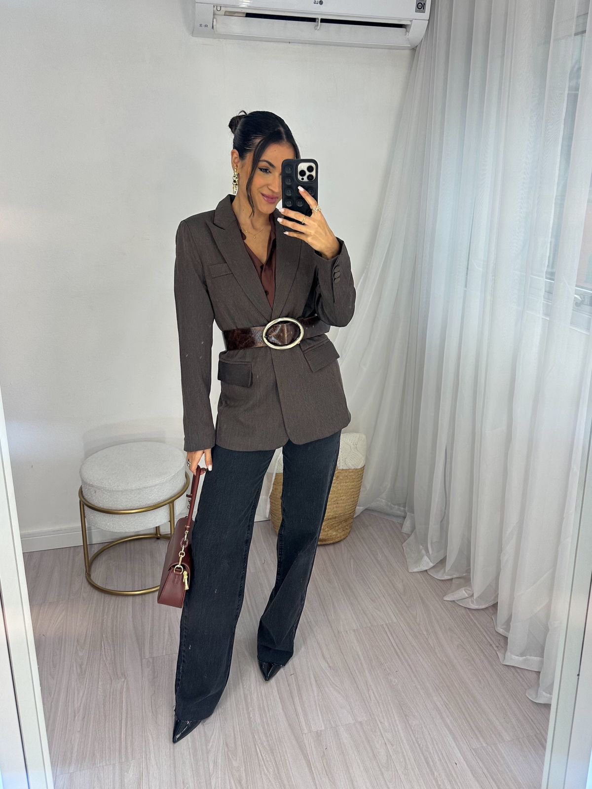 Blazer Alfaiataria Marrom Dina