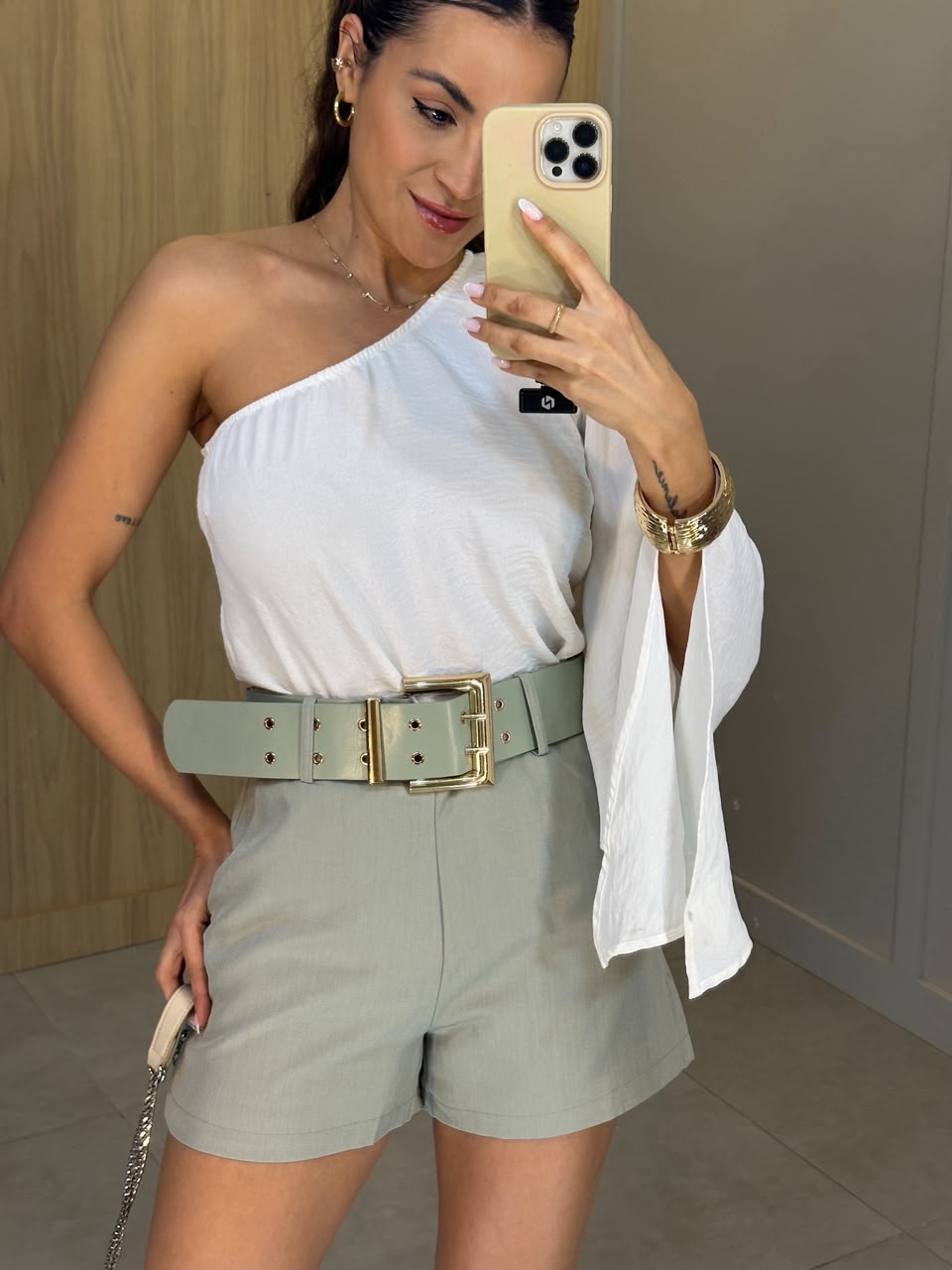 Short Alfaiataria Cinza Nay