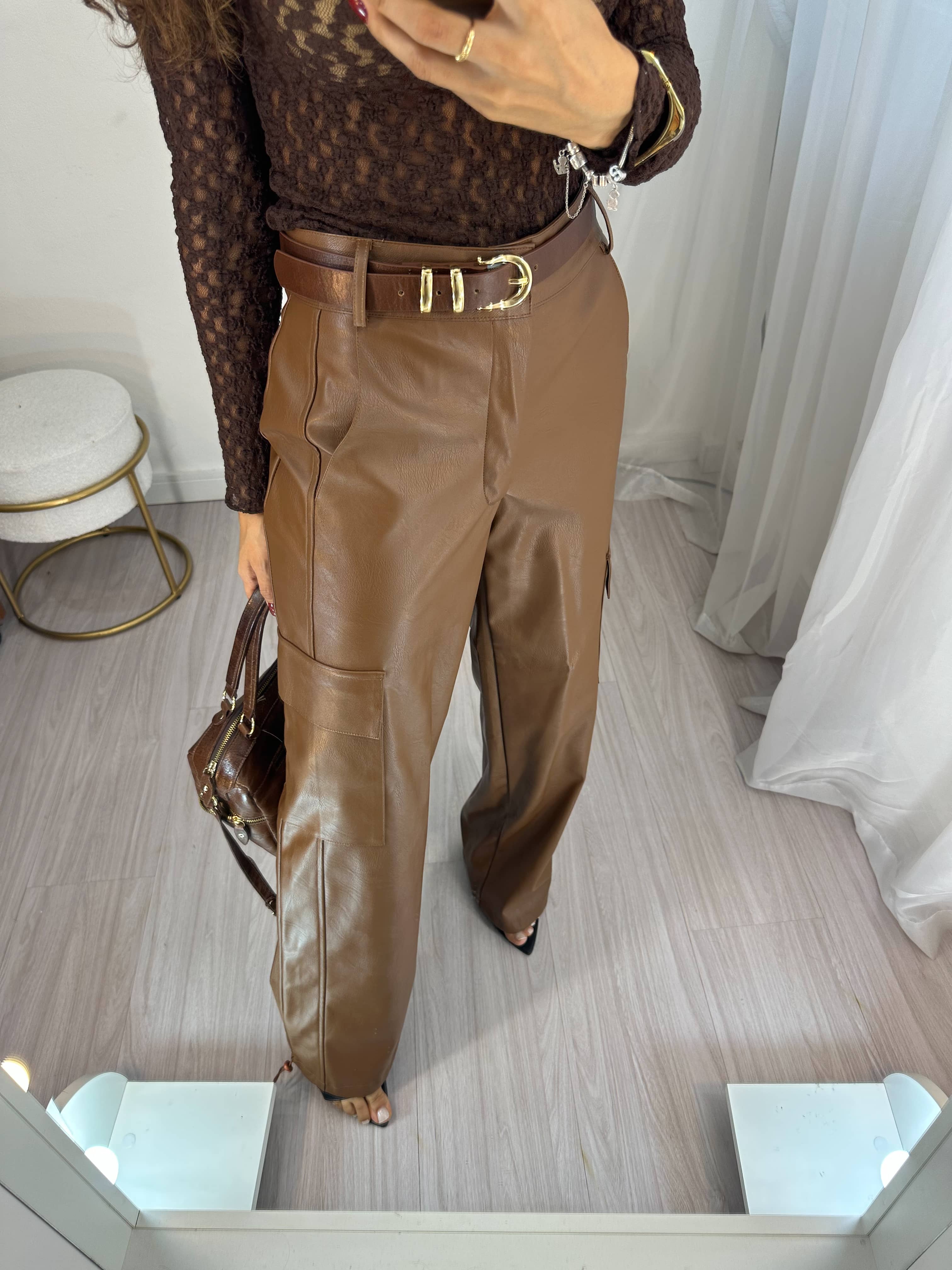 Blusa Renda Marrom Sheila