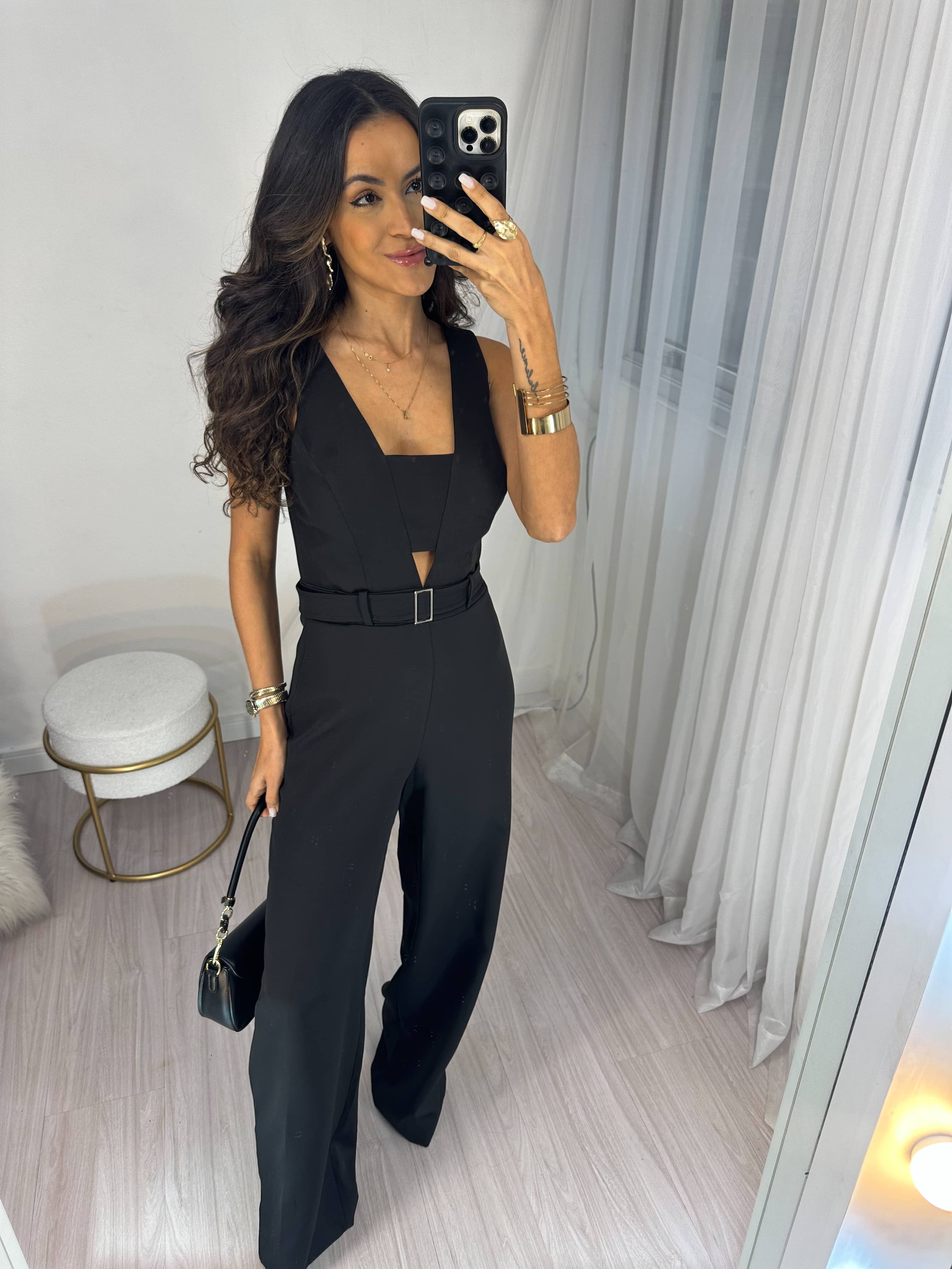 Macacão Alfaiataria Preto Georgia