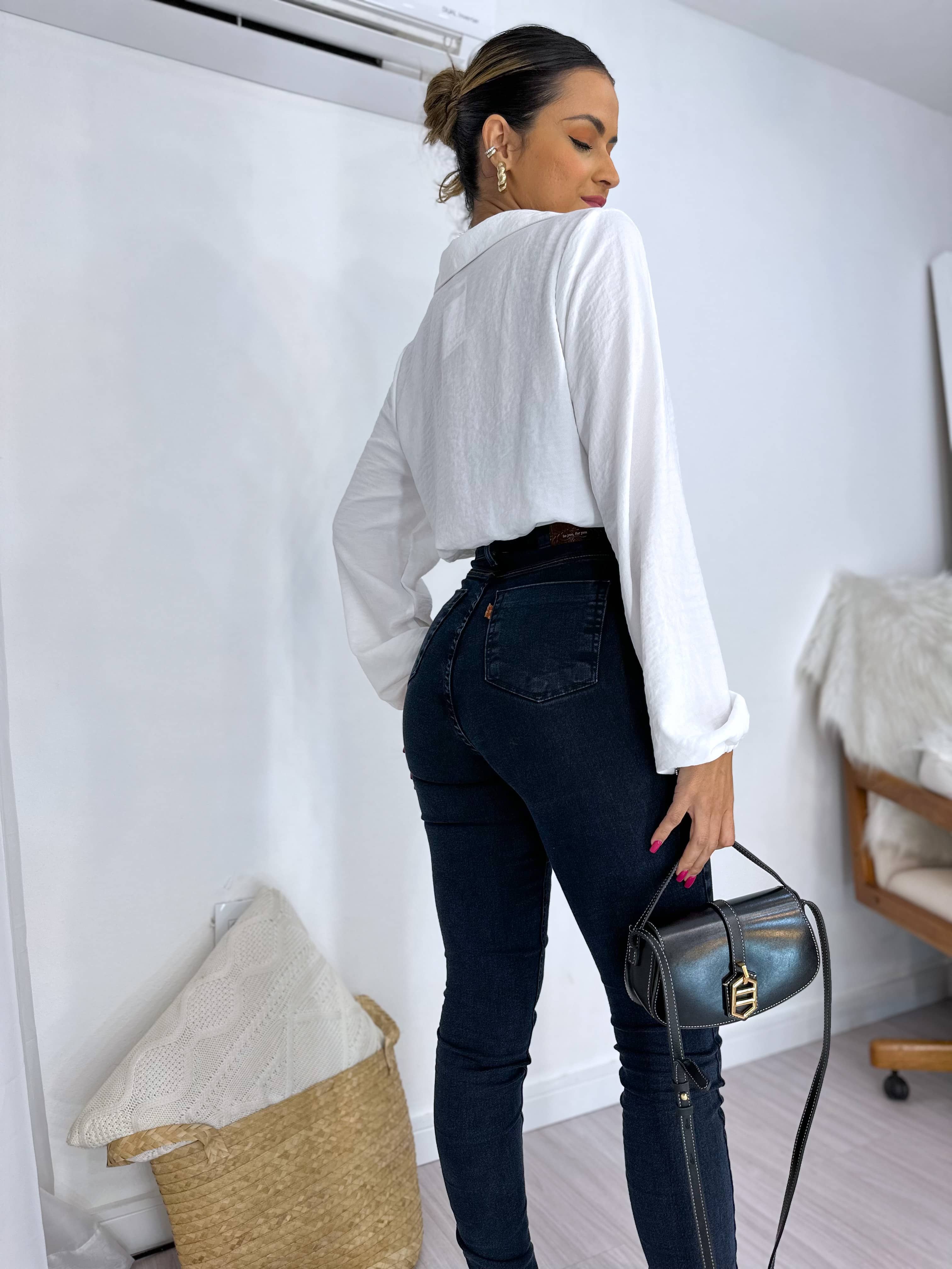 Calça Skinny Hot Helo Preto Vintage