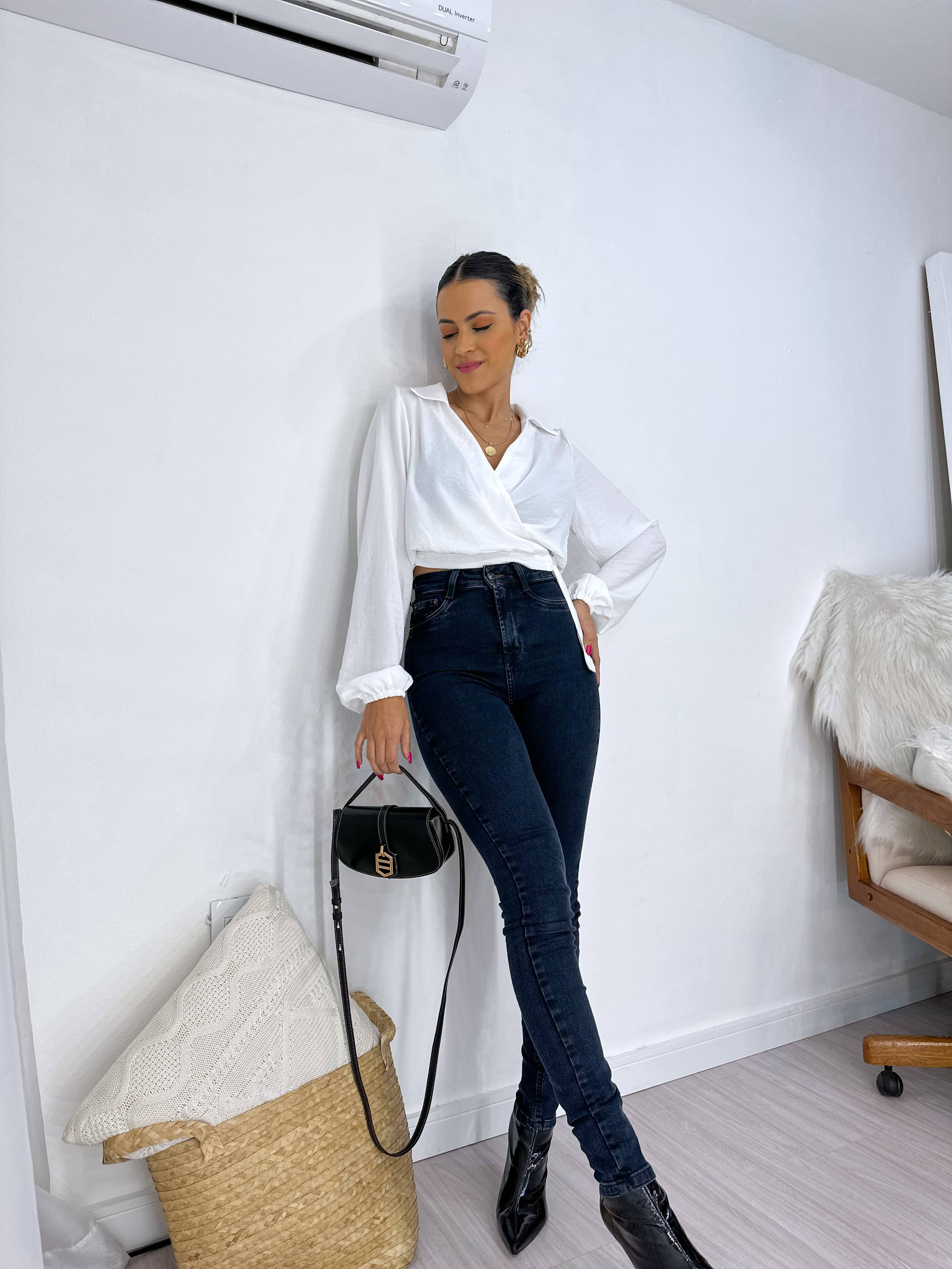 Calça Skinny Hot Helo Preto Vintage