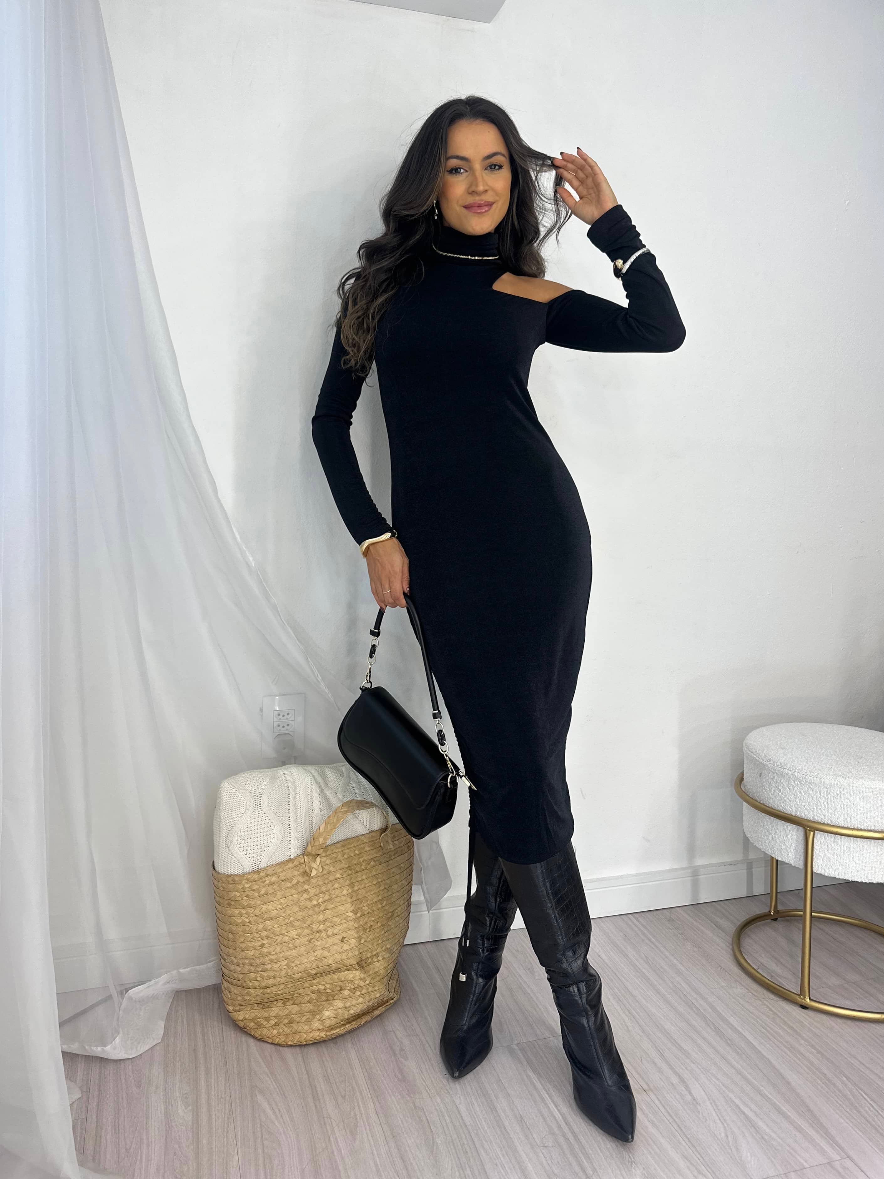 Vestido Midi Preto Heiley