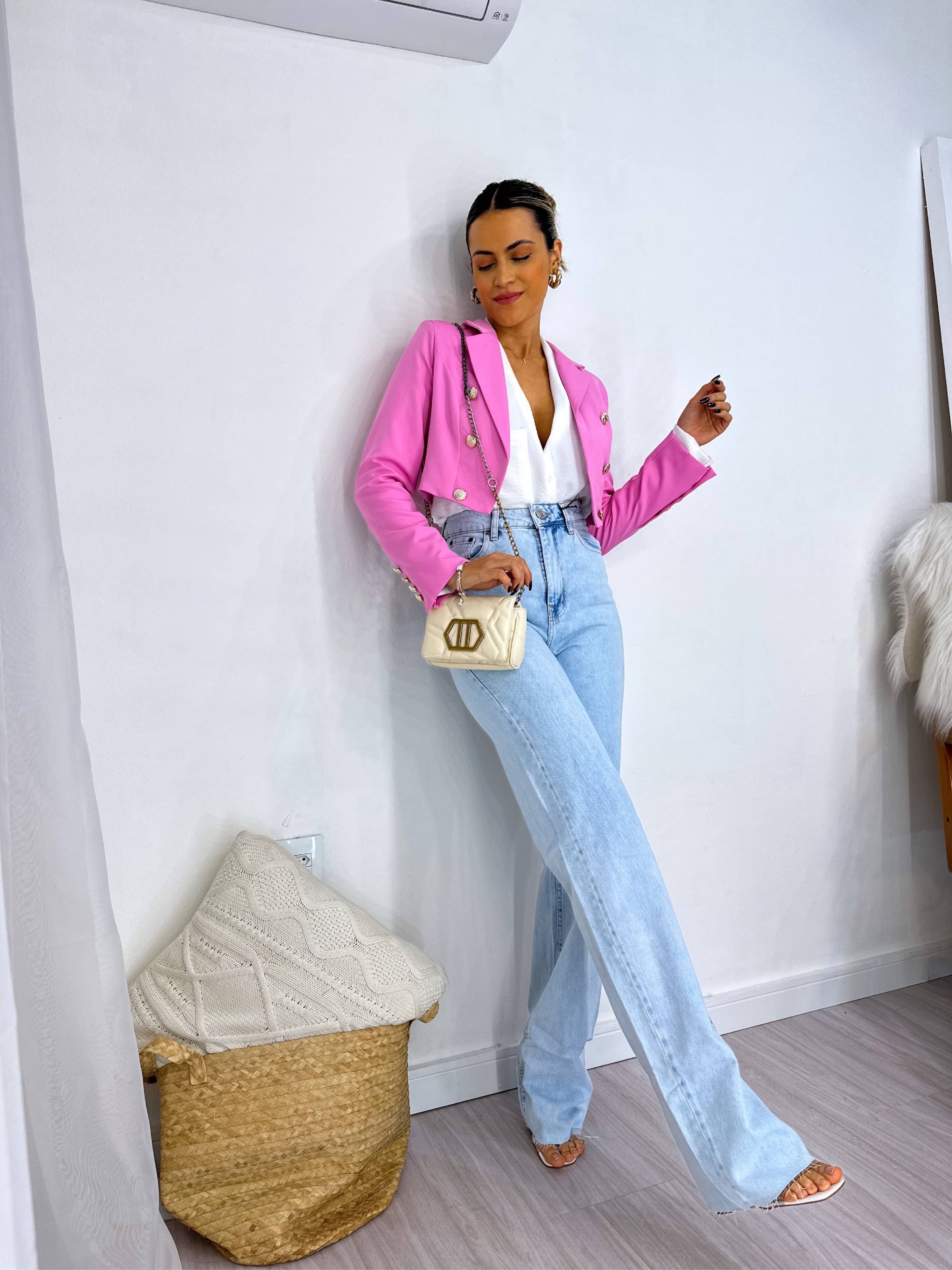 Blazer Curto Izzy Rosa Bebê