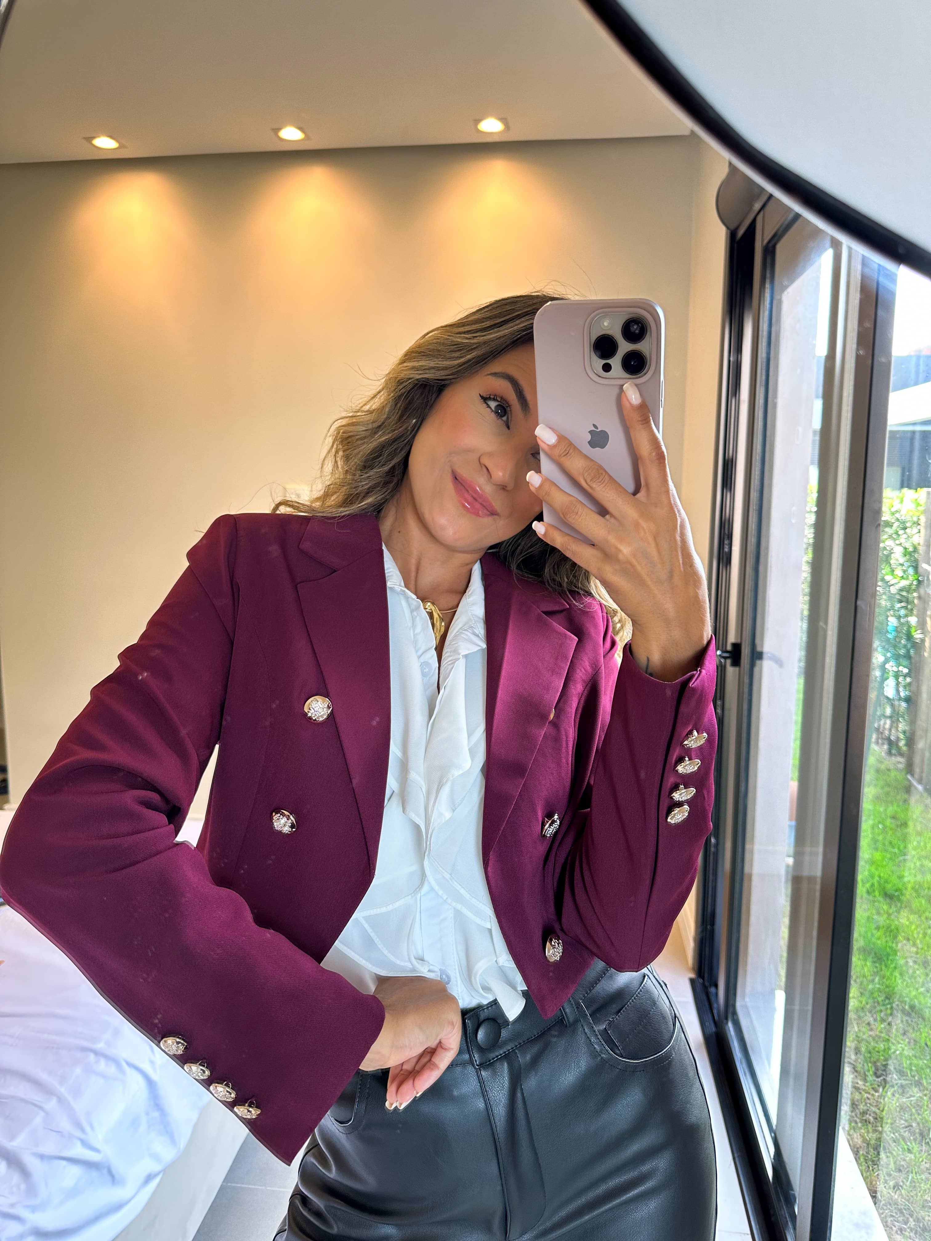 Blazer Curto Izzy Vinho