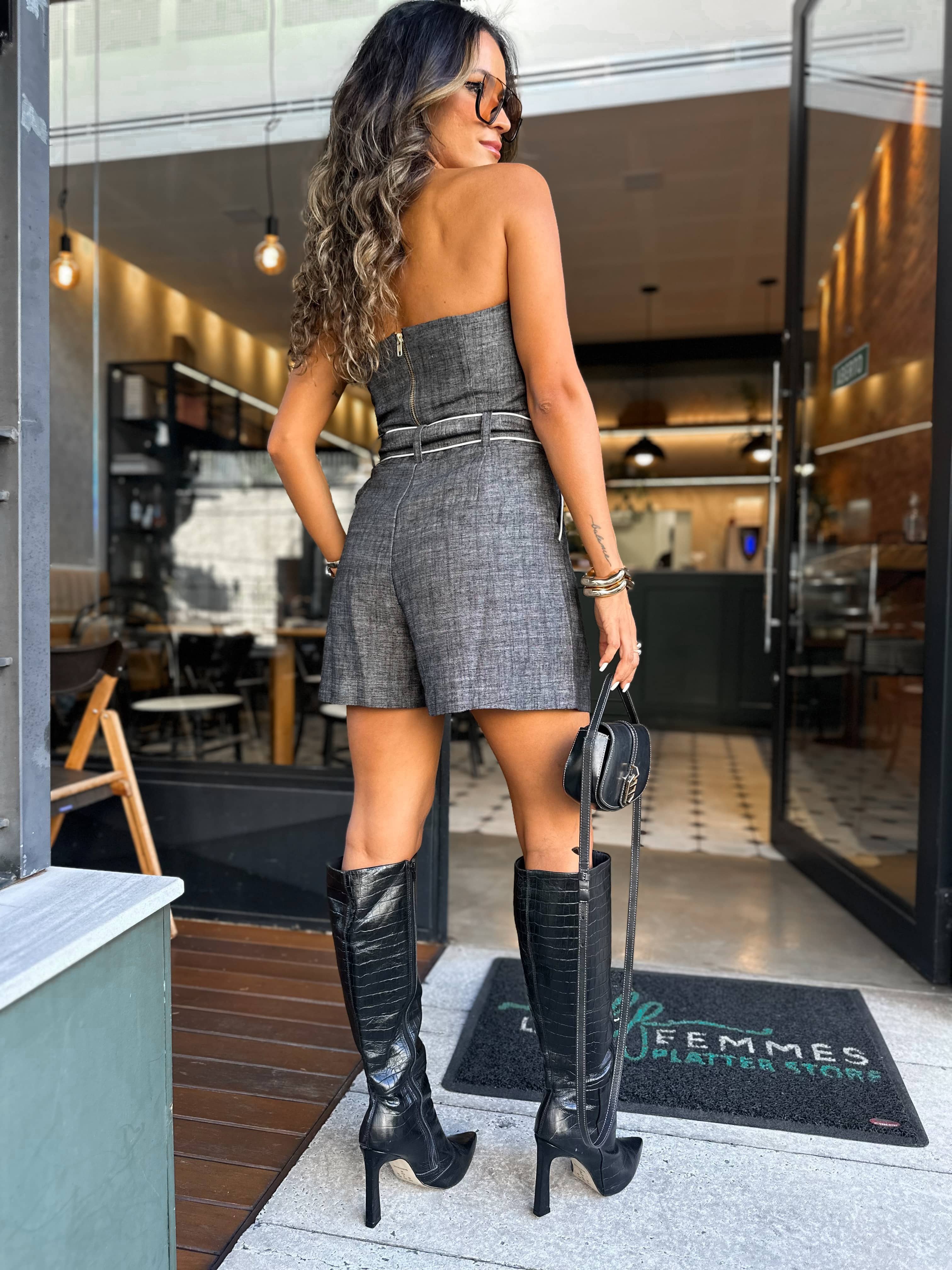 Short em Linho Cinza Jady