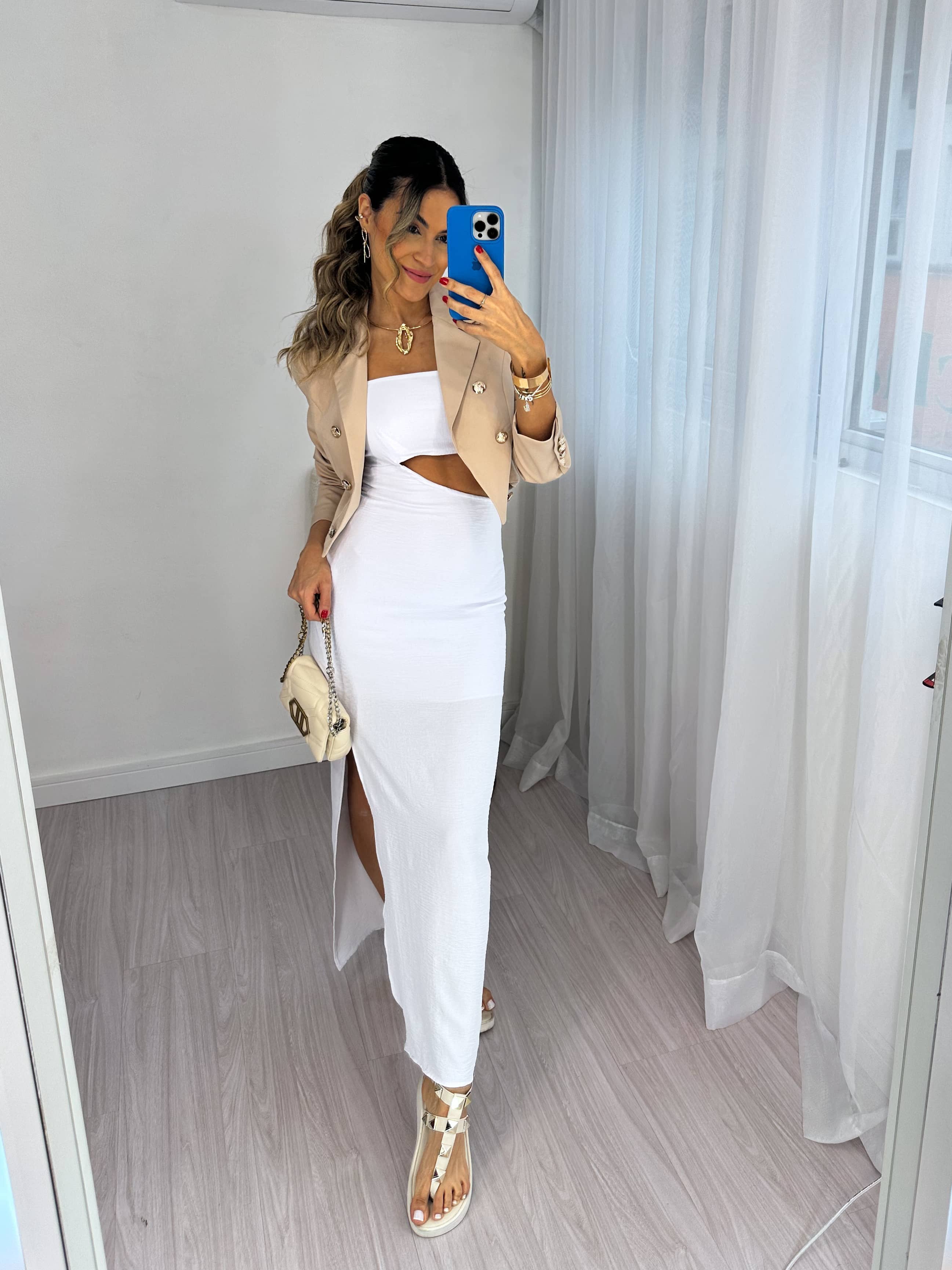 Vestido Midi Branco Kamile