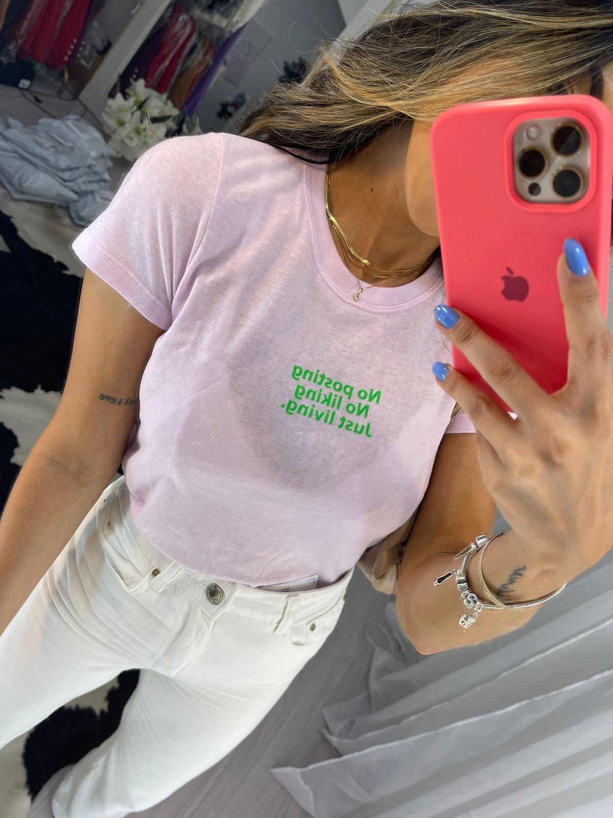 T-shirt Live Rosa Bebê