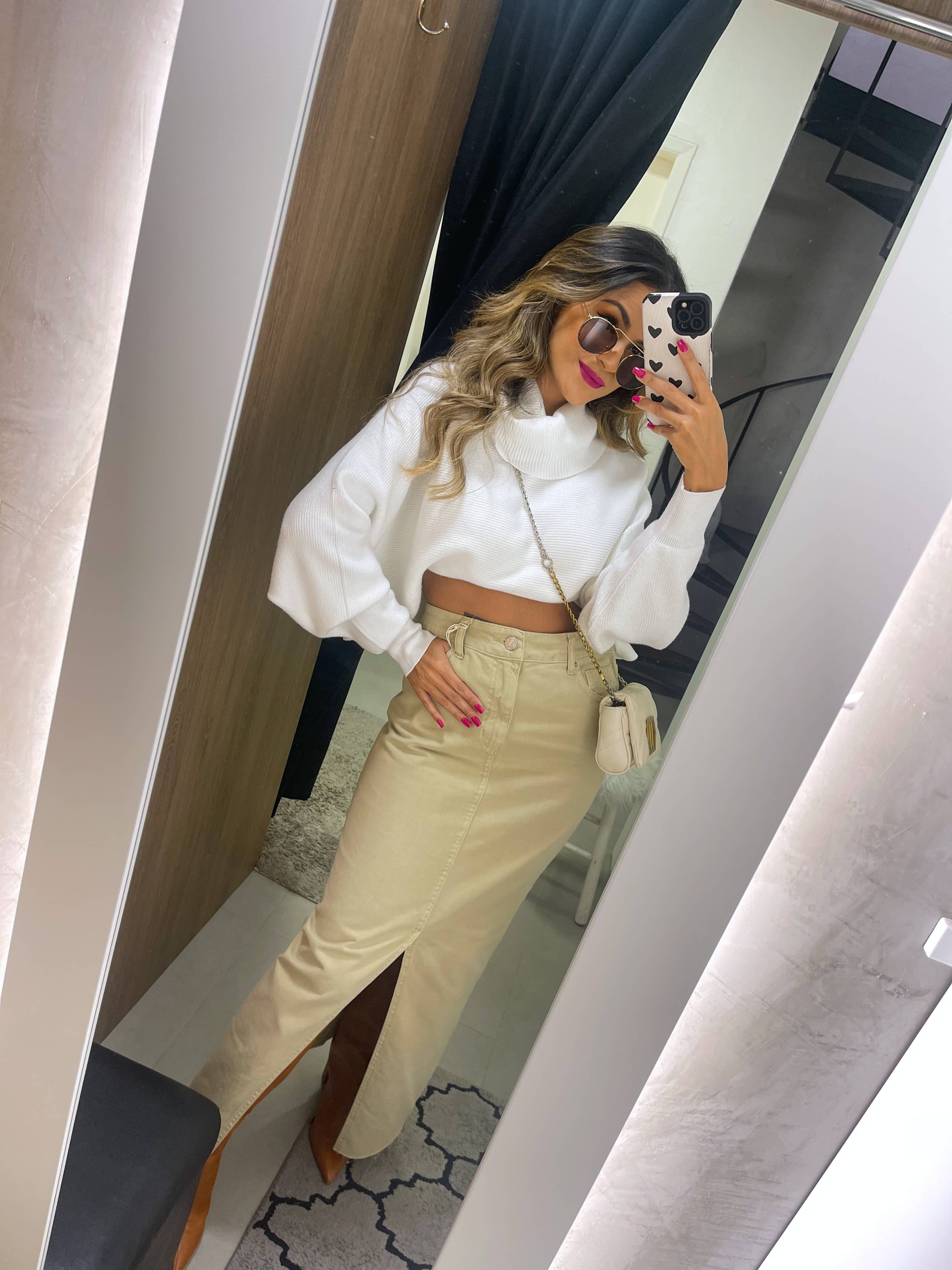 Saia Midi Lotus Bege