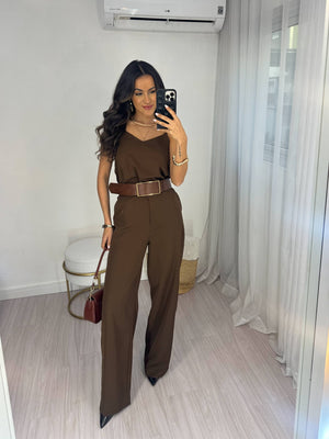 Conjunto Alfaiataria Marrom Luise