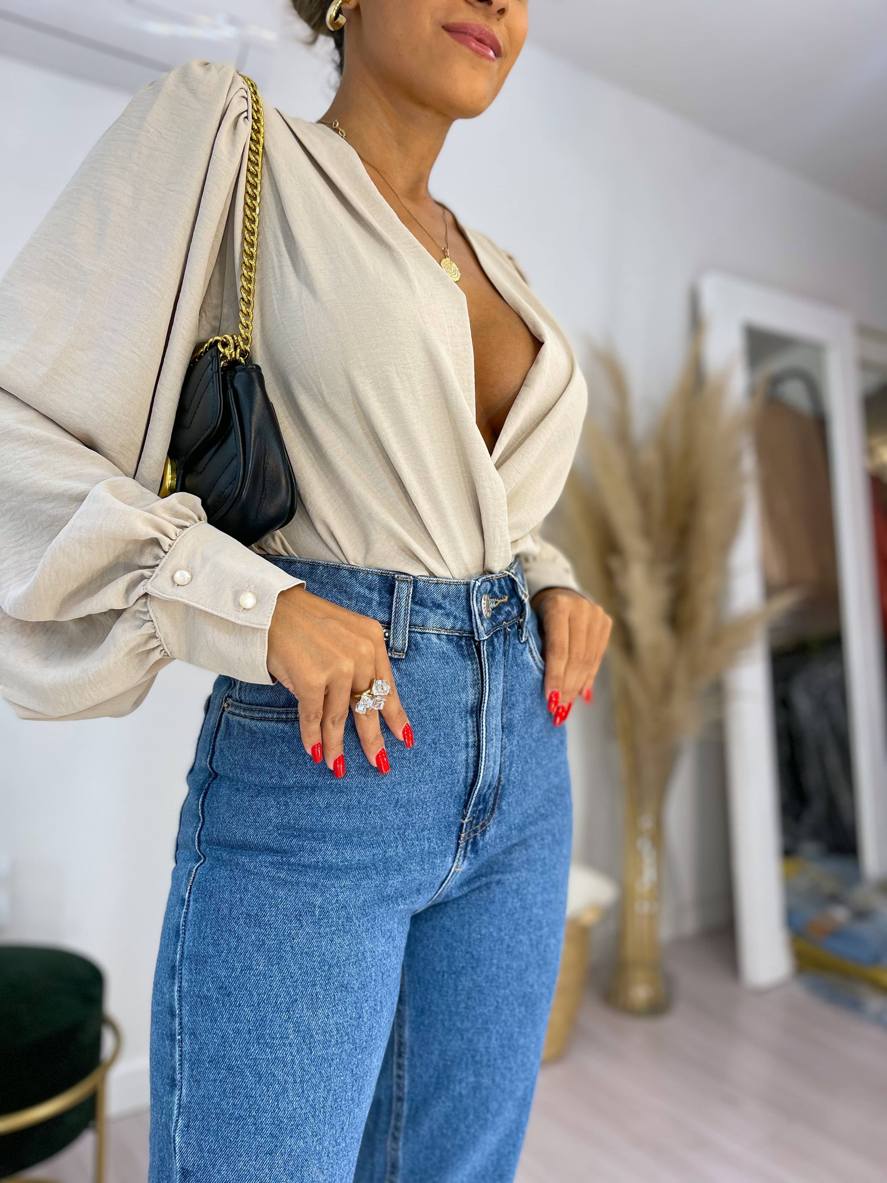 Calça Mom Luiza Escura