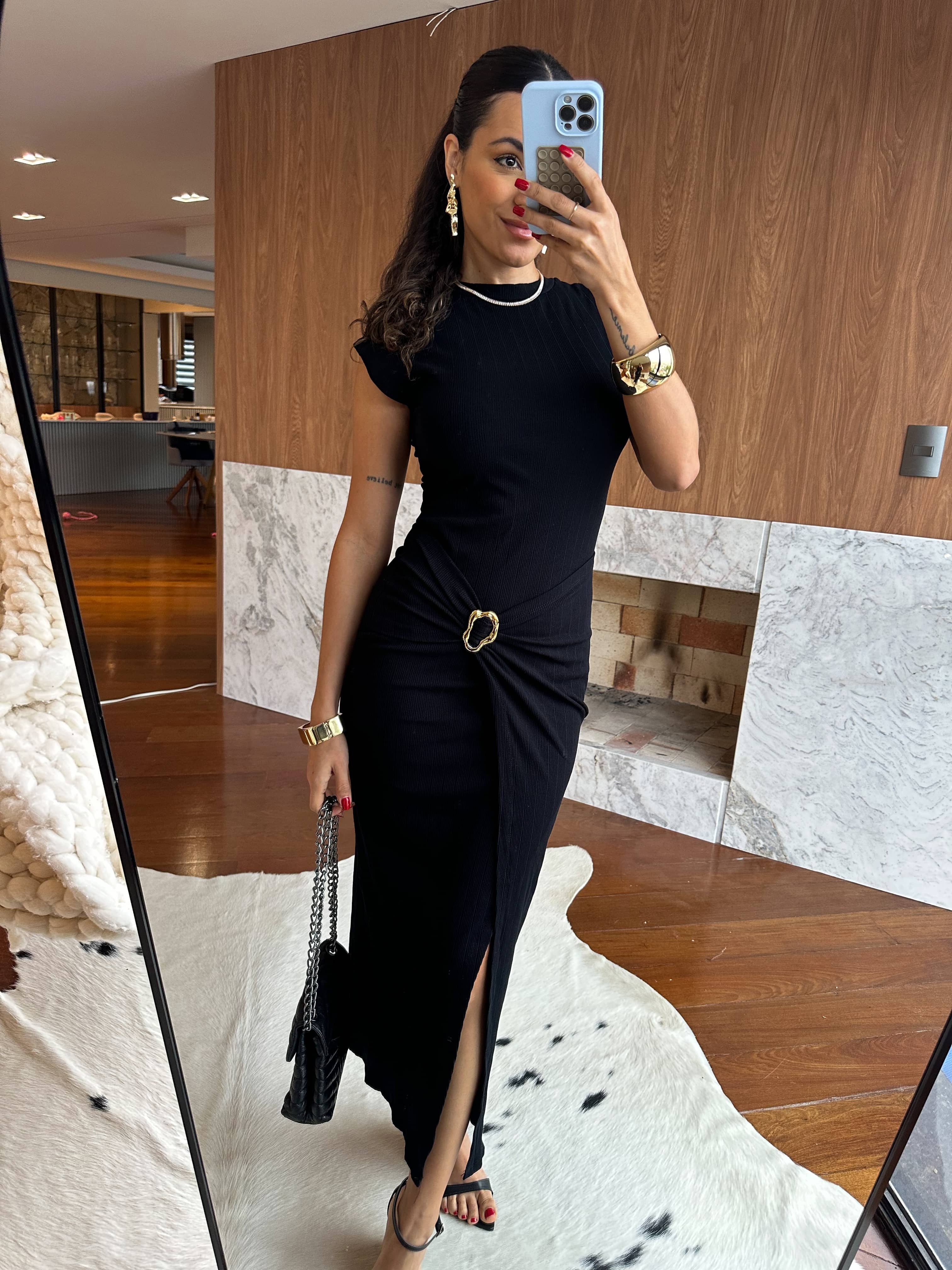 Vestido Midi Preto Luma