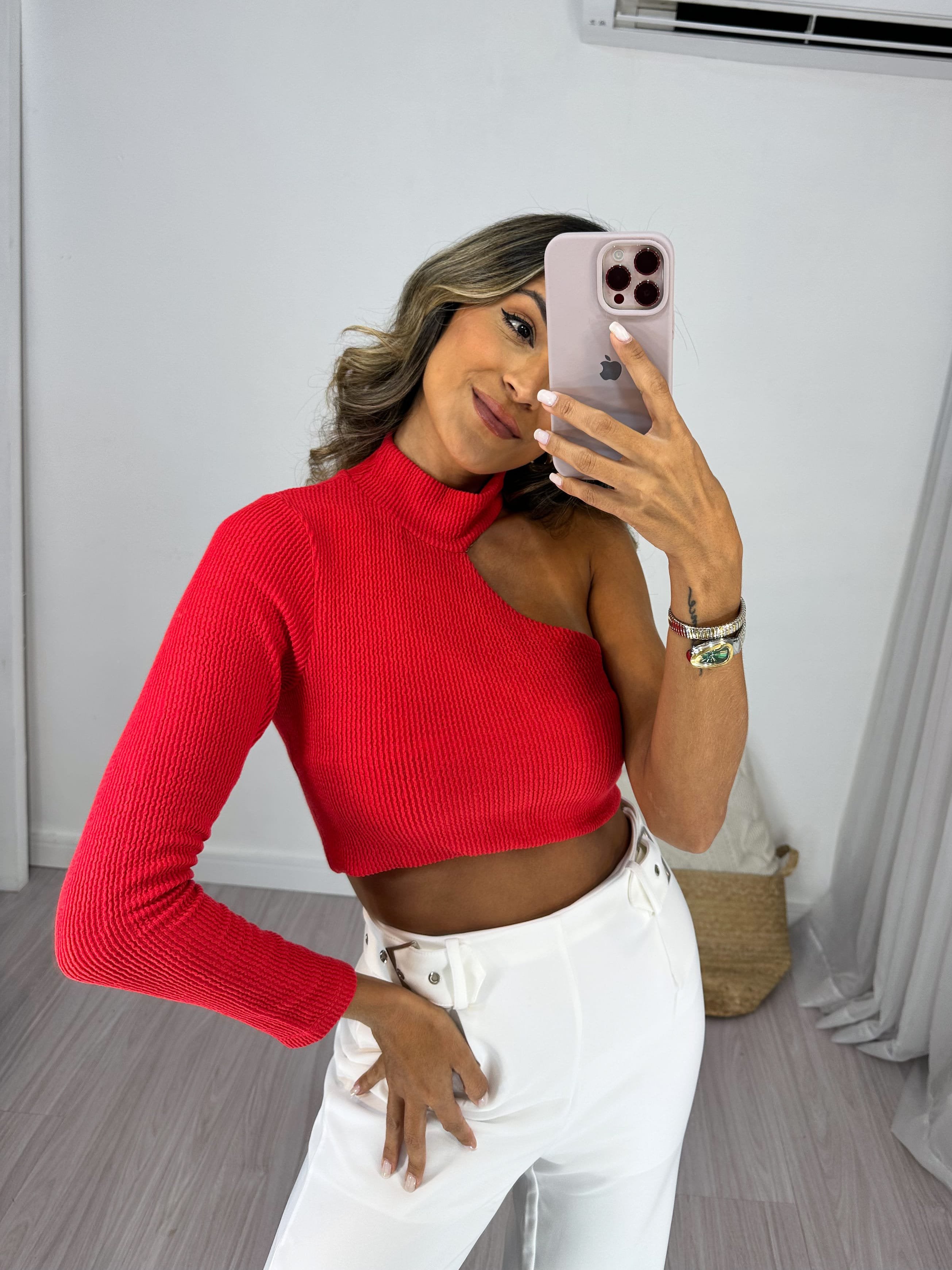 Blusa Canelada Lyon Vermelha