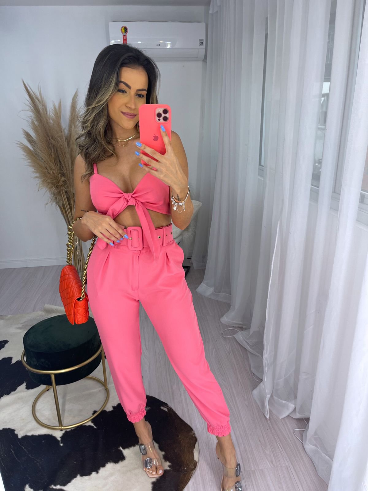 Calça Mabel Rosa Chiclé