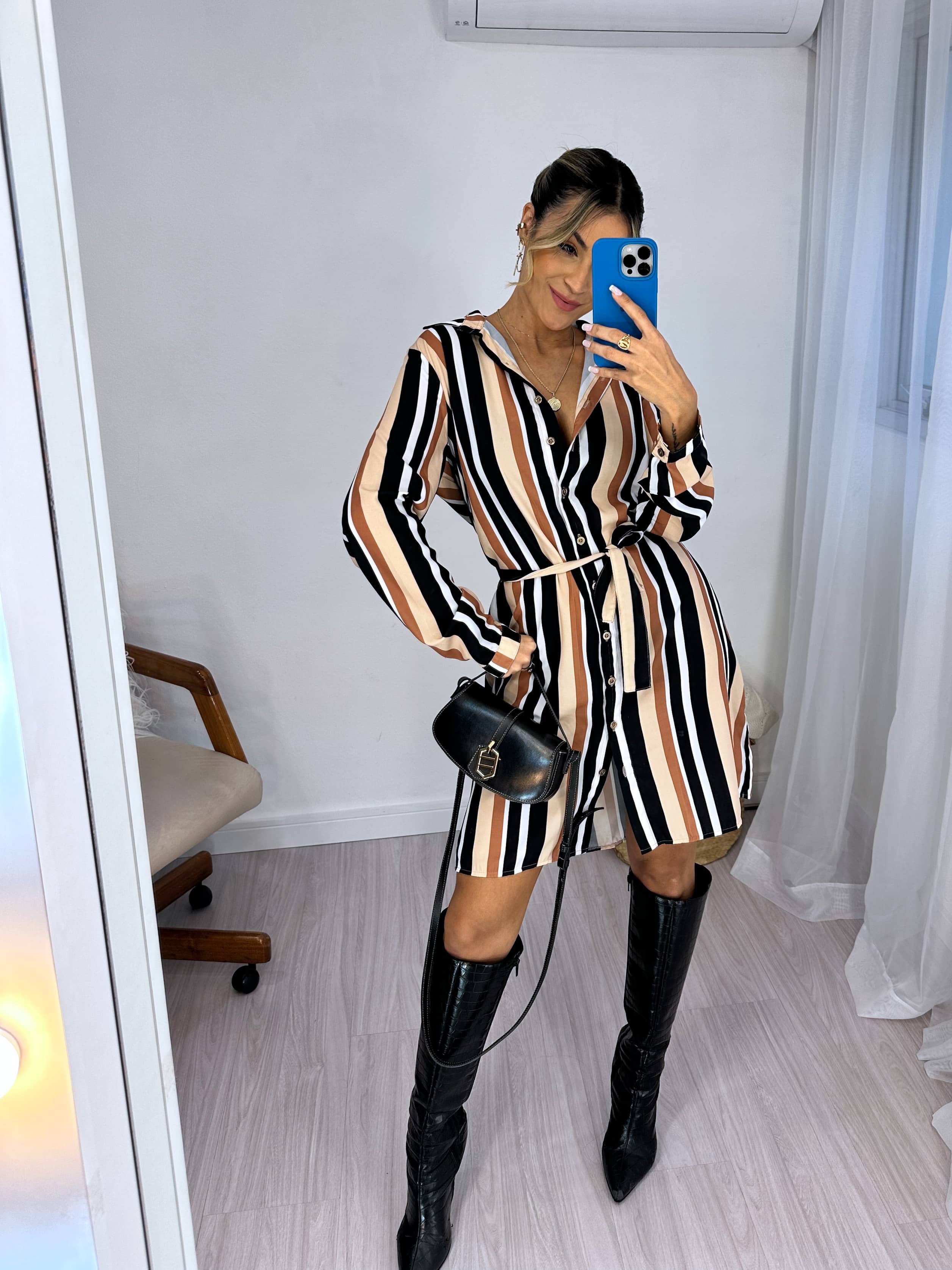 Vestido Camisa Maiara Listrado