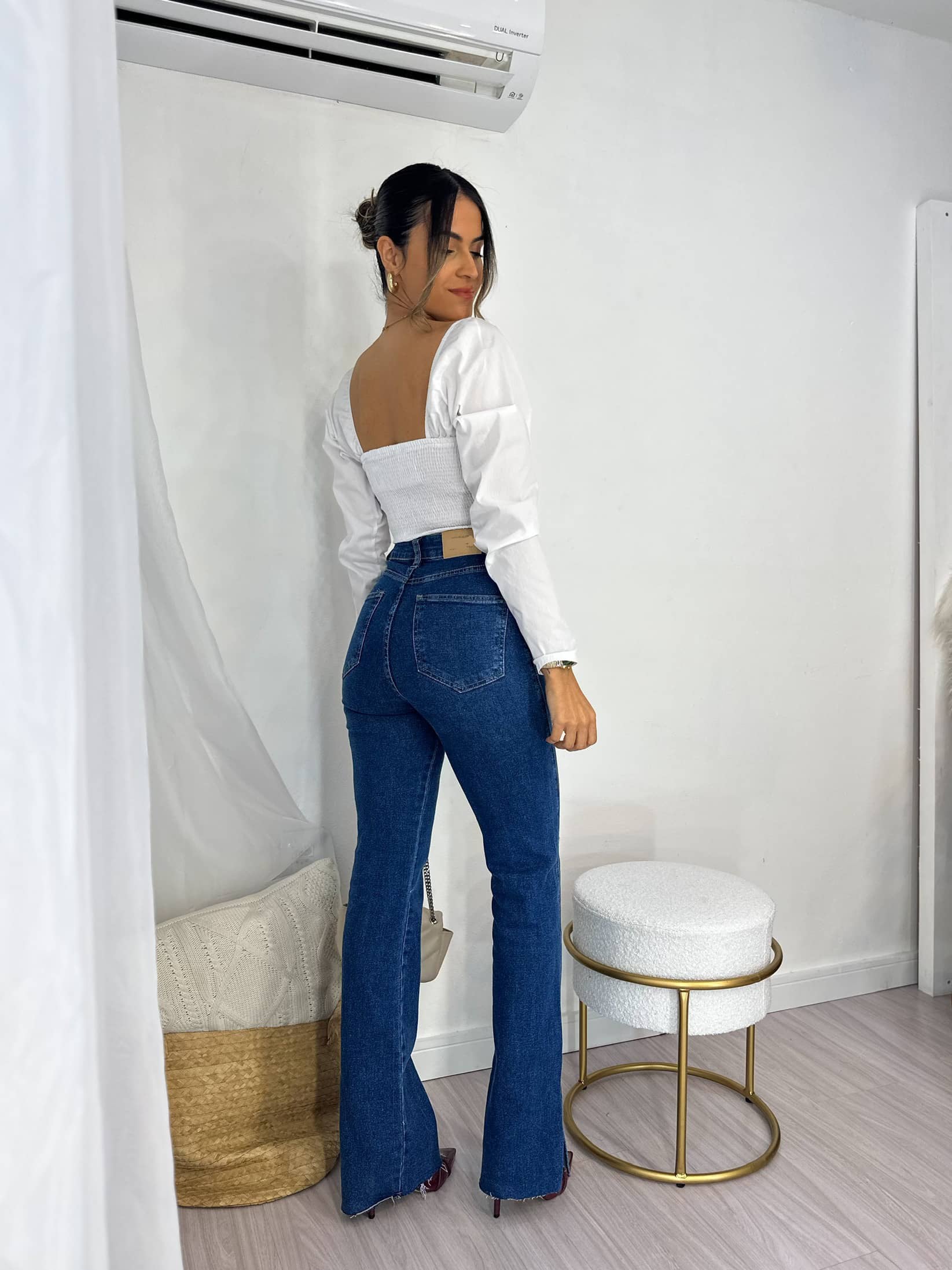 Calça Jeans Boot Cut Escura Marie