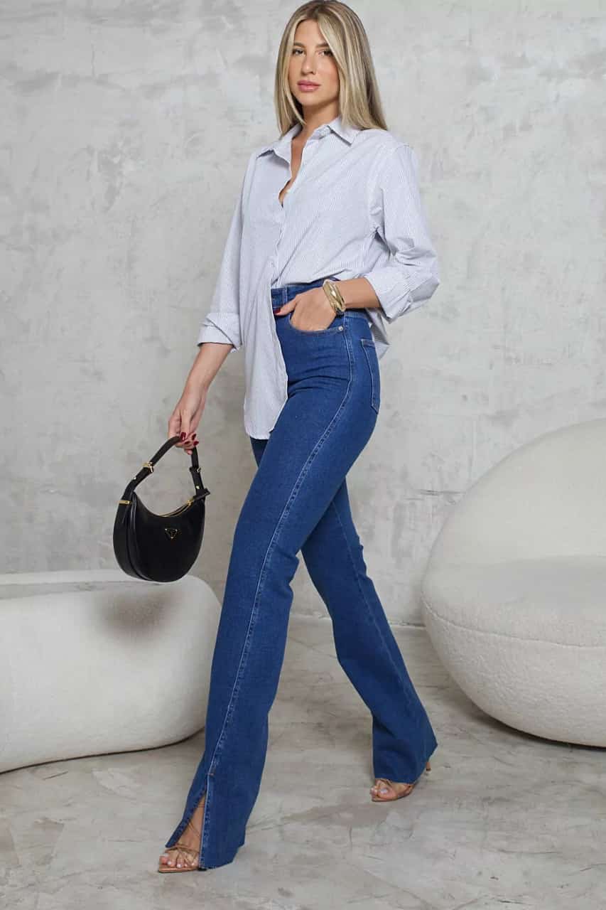 Calça Jeans Boot Cut Escura Marie