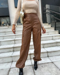 Calça Wide Leg Cargo Marrom Marwi