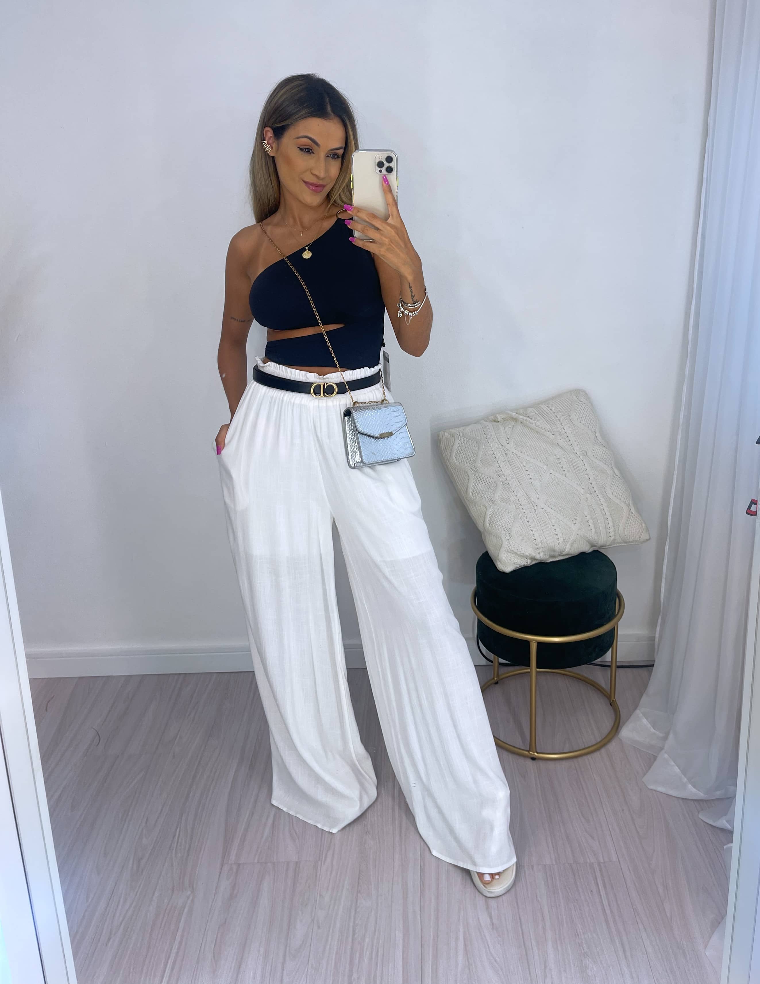 Calça Pantalona Melissa Off White