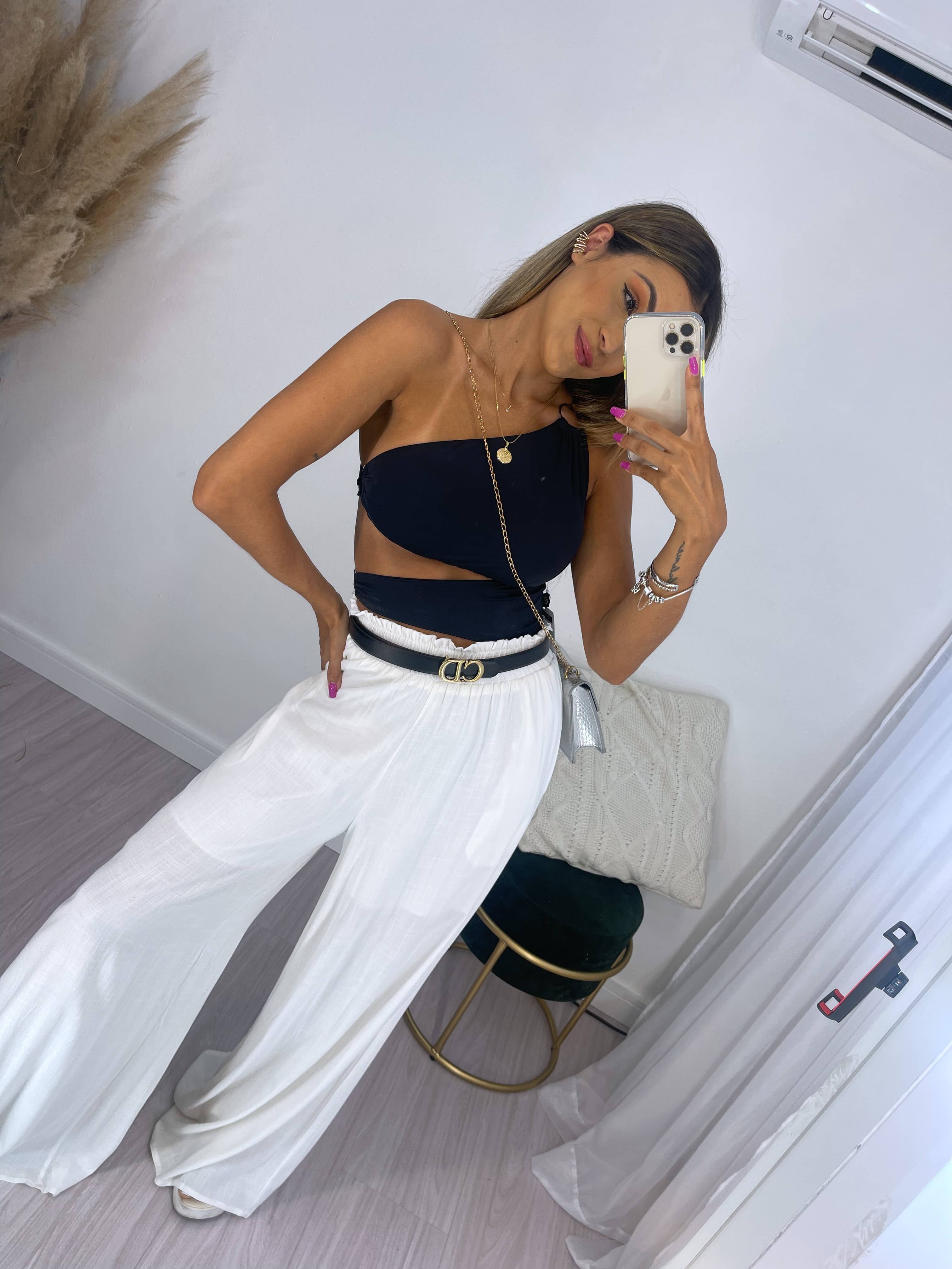 Calça Pantalona Melissa Off White