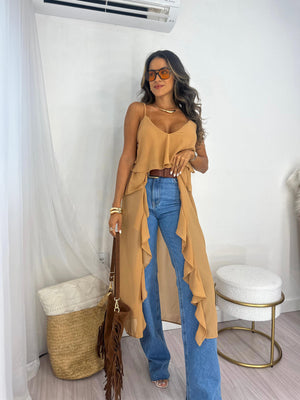 Bolsa Boho Franjas Marrom Cloe