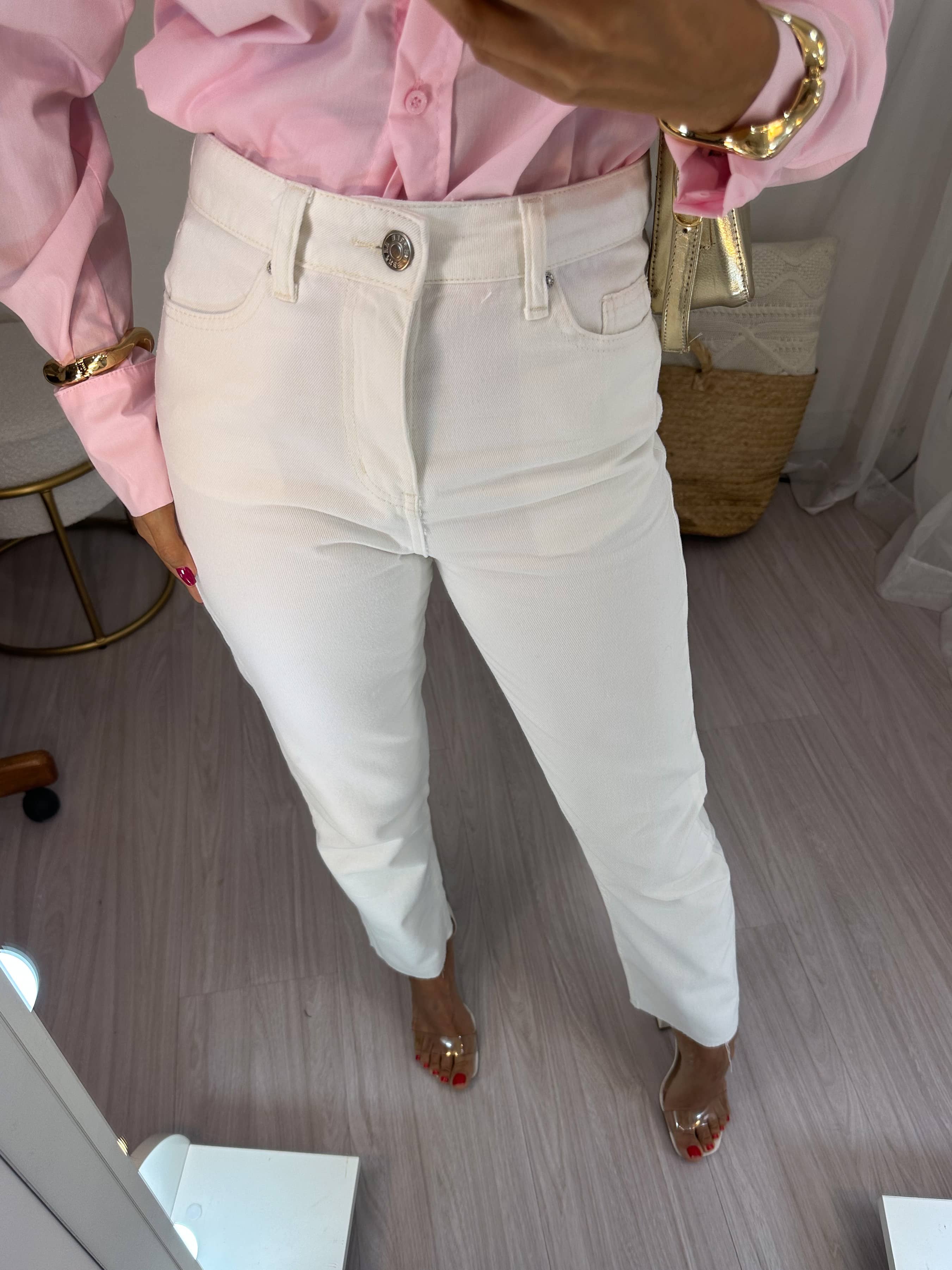 Calça Reta Jeans Mily Off