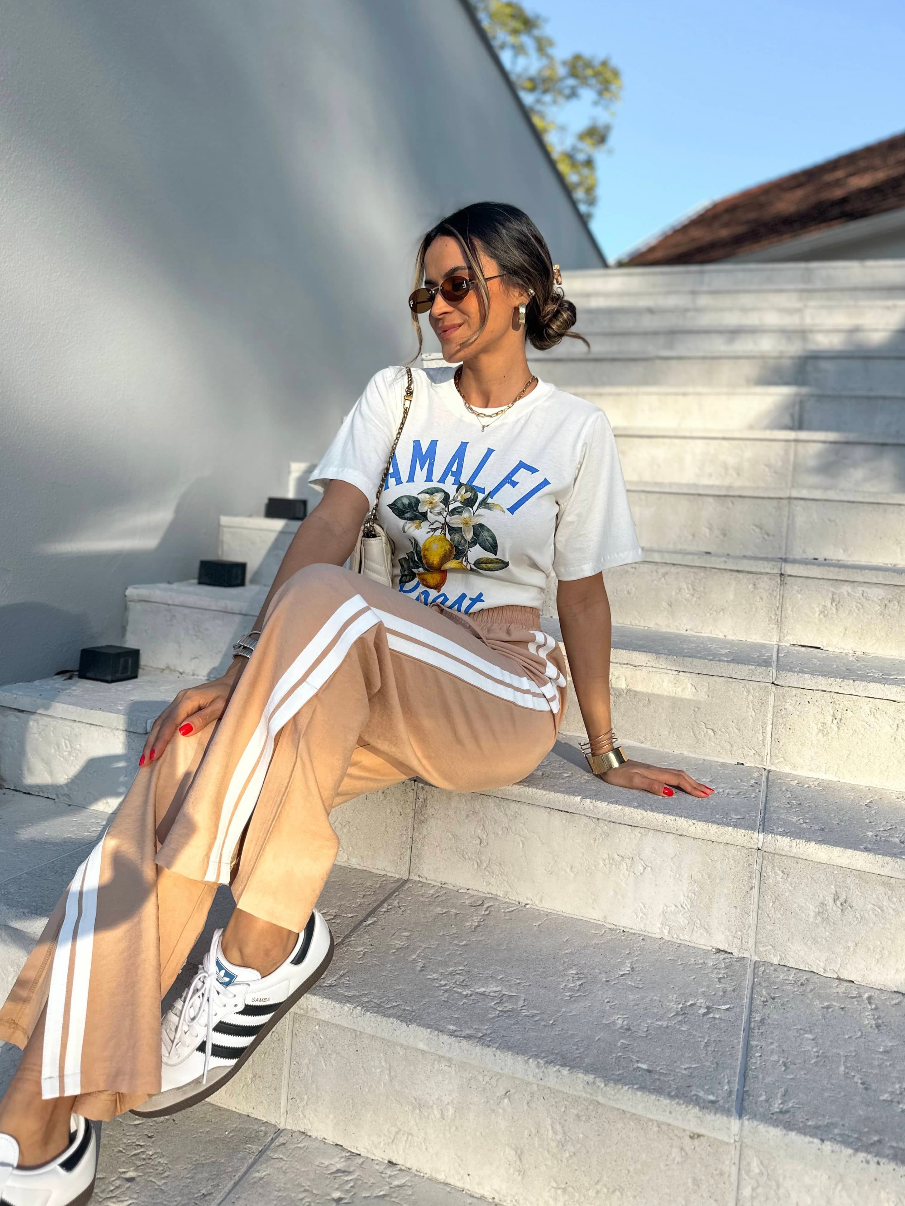 Calça Wide Leg Nude Olye