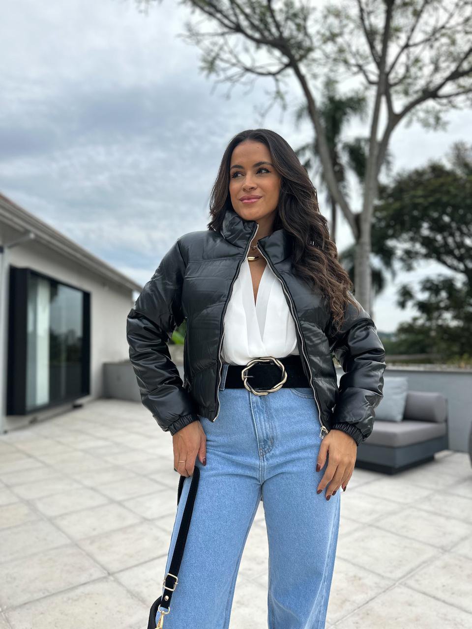 Jaqueta Puffer Preta Rony