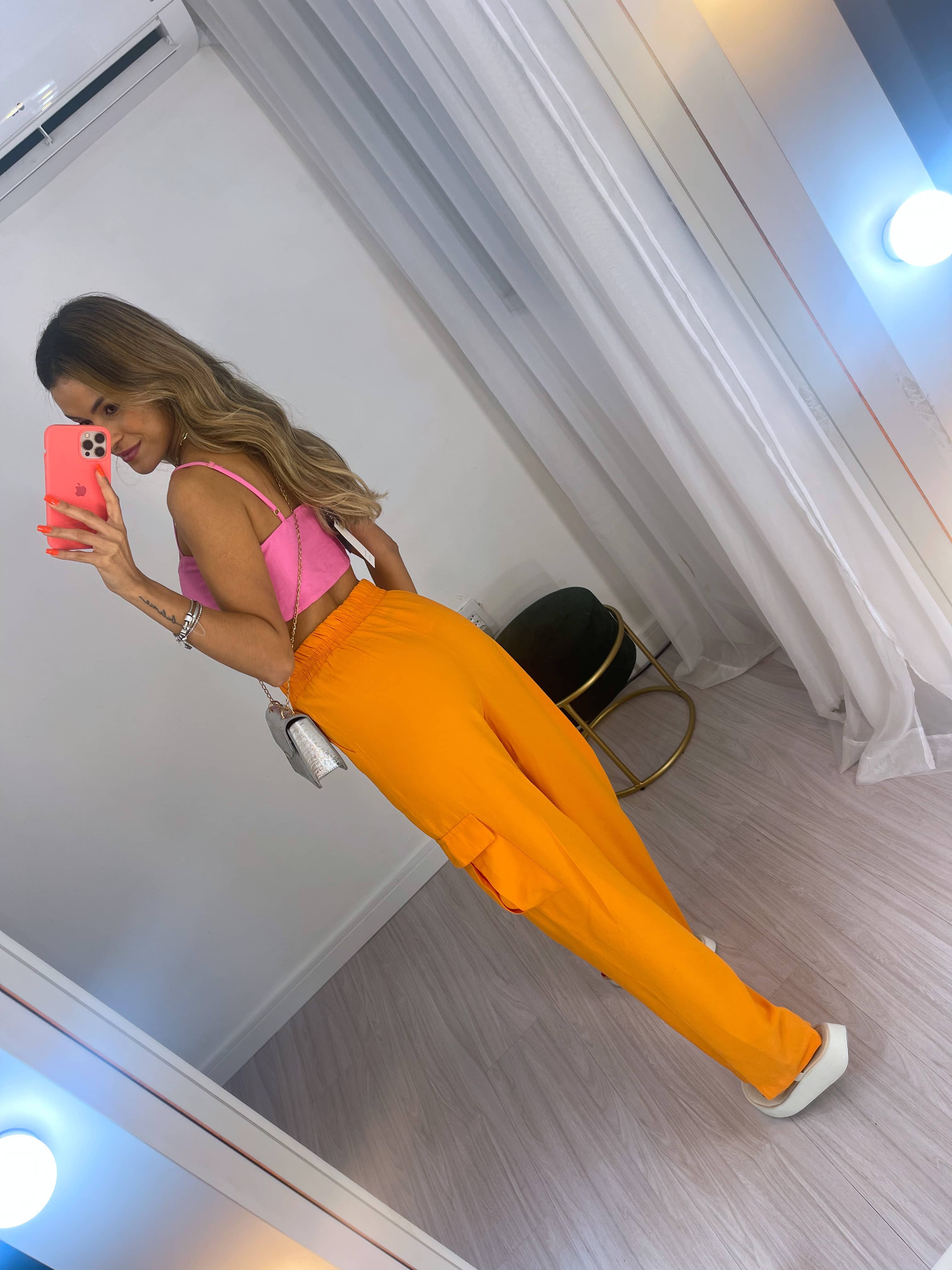 Calça Cargo Ray Laranja