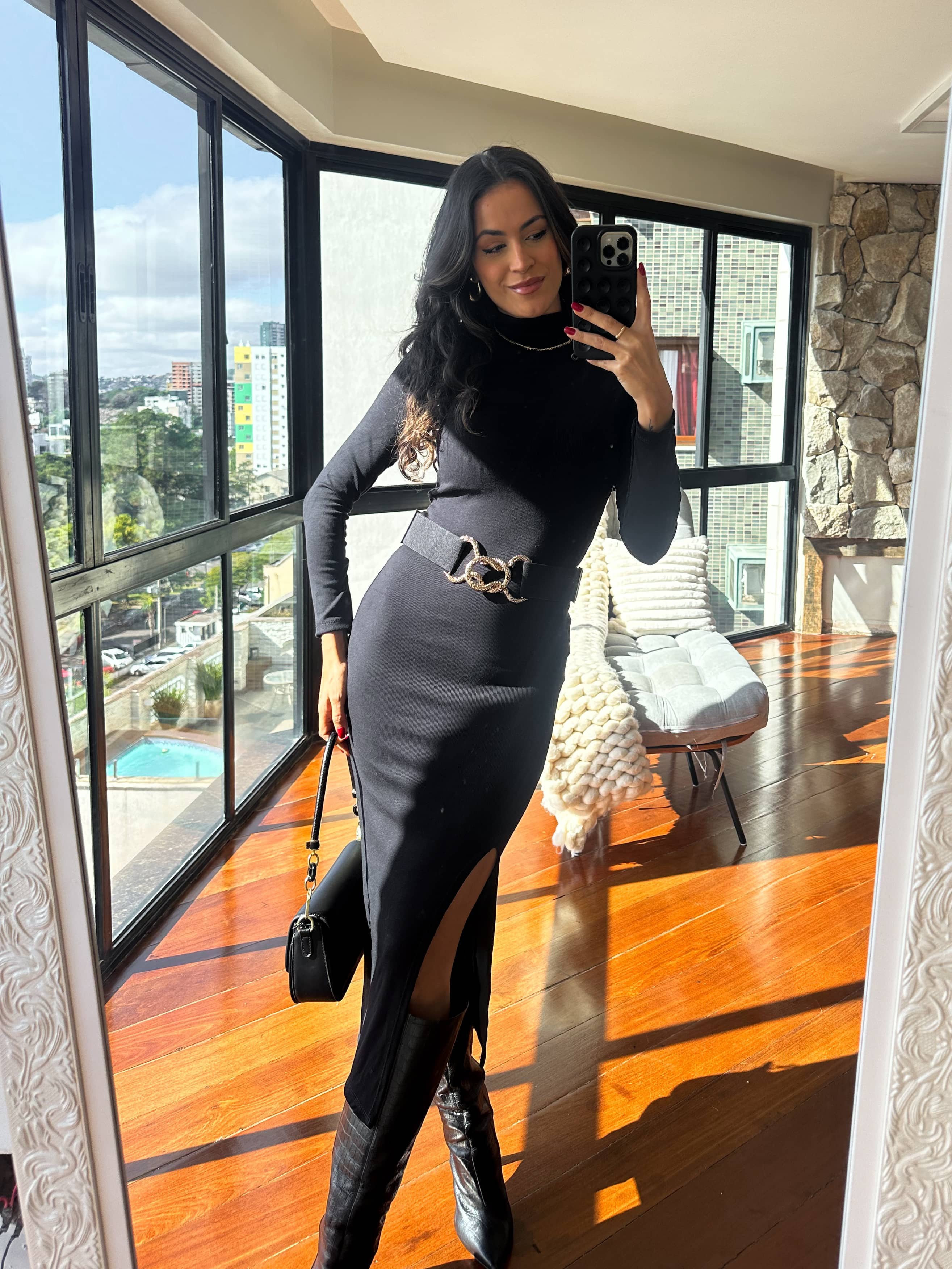 Vestido Midi Sabrine Preto