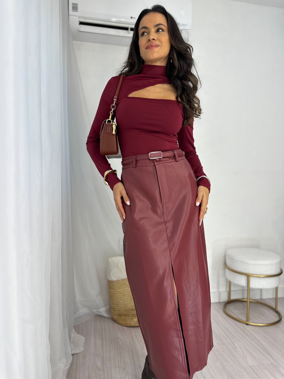 Saia Midi Vinho Milan