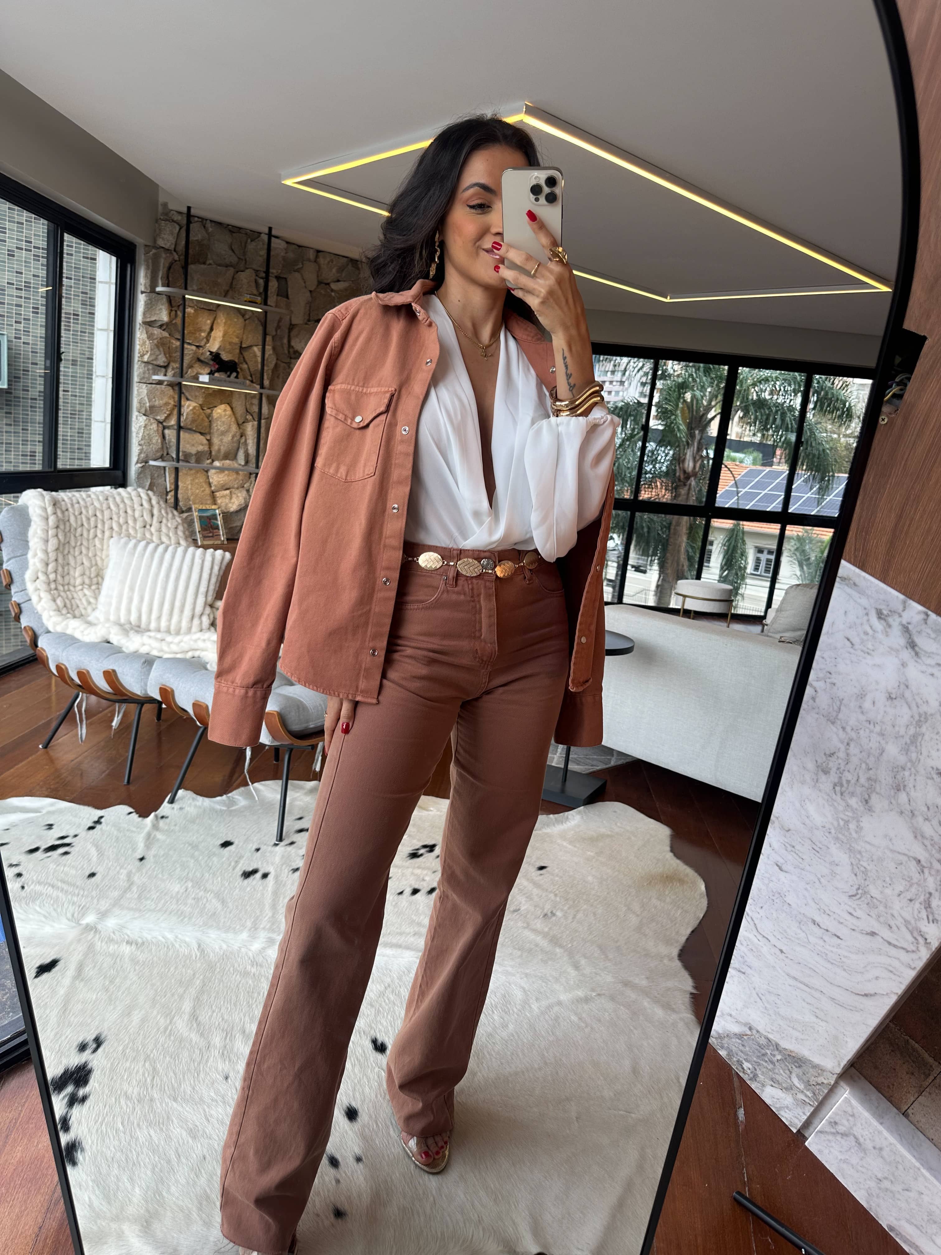 Calça Wide Leg Sofi Mocha Mousse