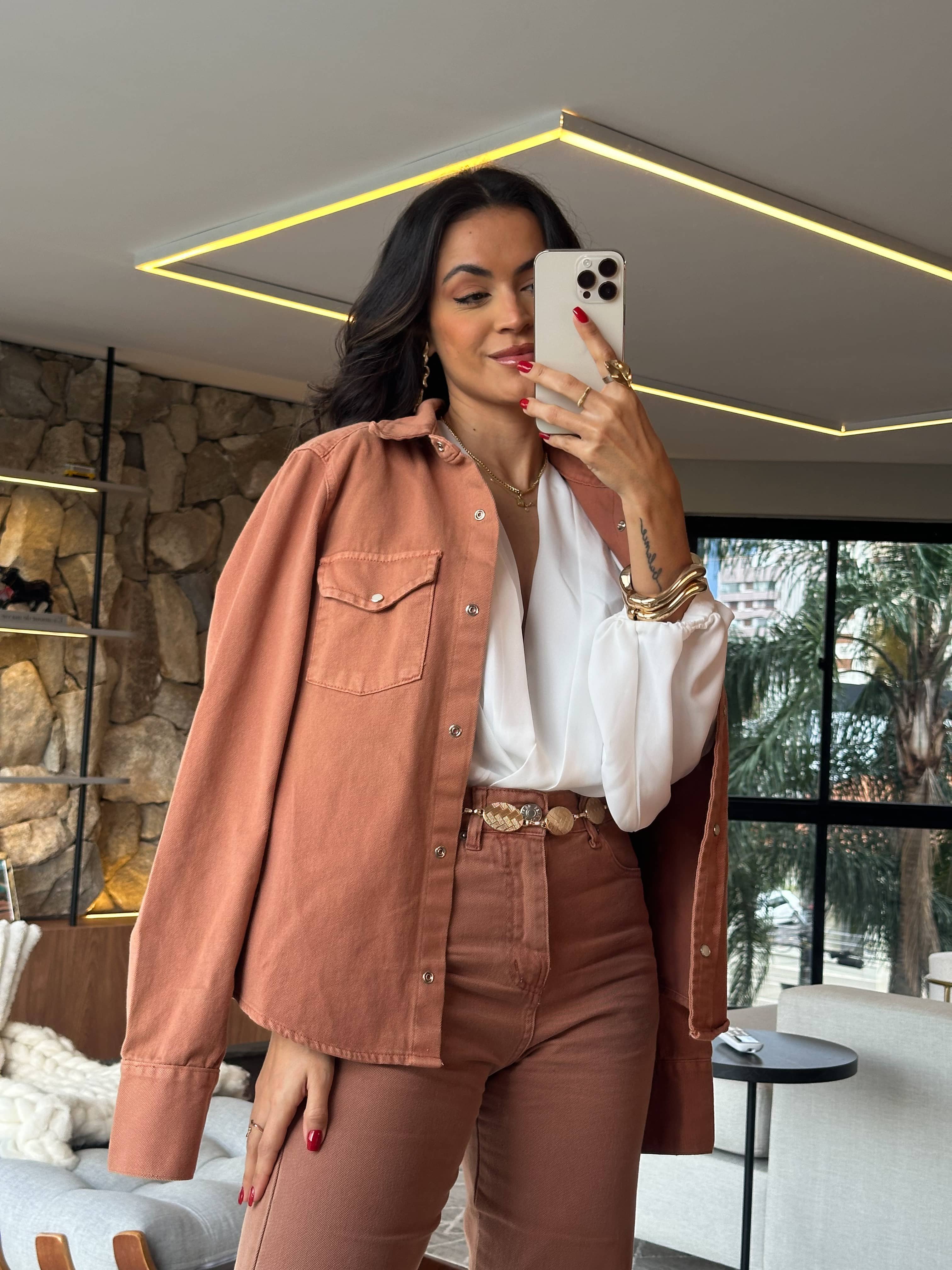 Calça Wide Leg Sofi Mocha Mousse