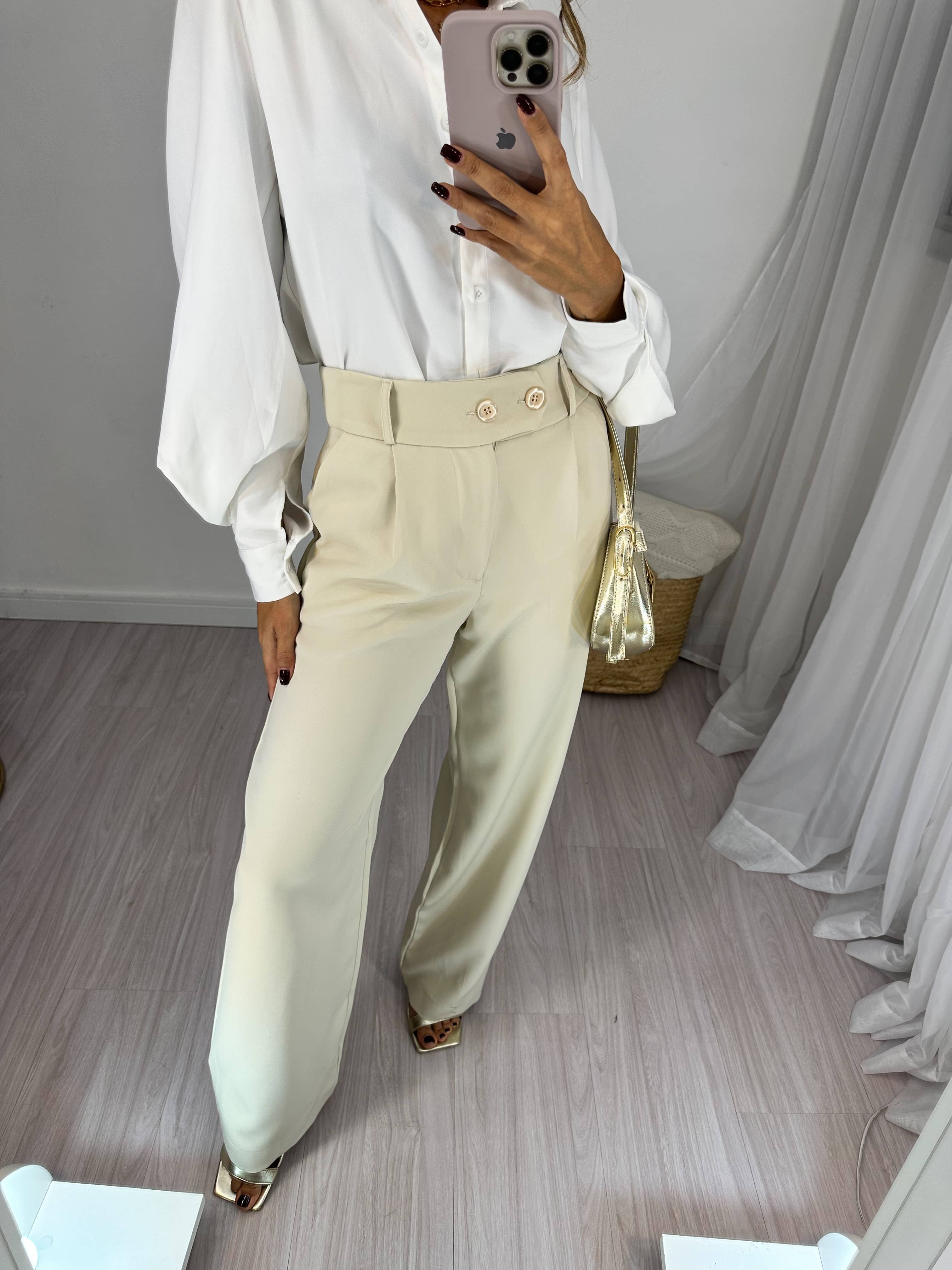 Calça Alfaiataria Tuty Creme