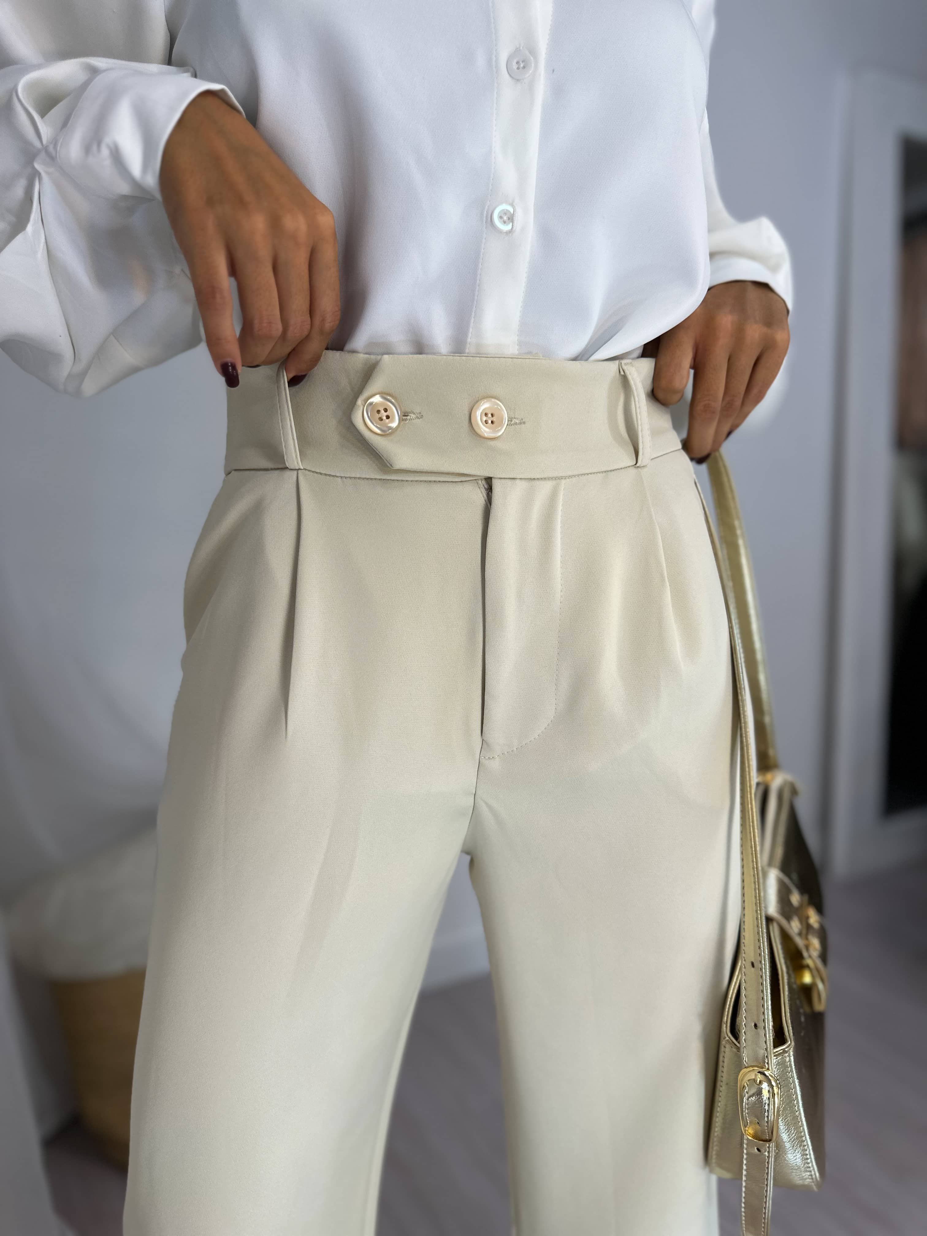 Calça Alfaiataria Tuty Creme